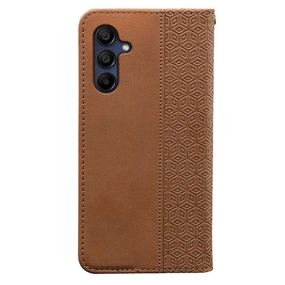 For Samsung Galaxy A16 5G Wallet Phone Case Strong Magnetic Checkered Pattern Imprint Leather Flip Cover
