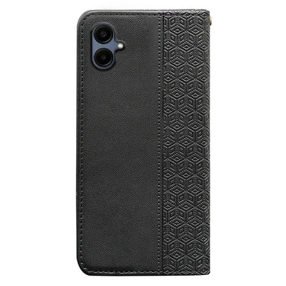 For Samsung Galaxy A06 Wallet Phone Case Strong Magnetic Checkered Pattern Imprint Leather Flip Cover