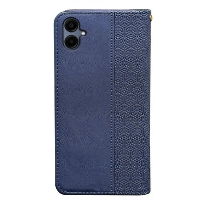 For Samsung Galaxy A06 Wallet Phone Case Strong Magnetic Checkered Pattern Imprint Leather Flip Cover