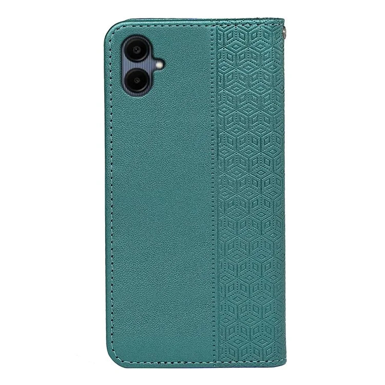 For Samsung Galaxy A06 Wallet Phone Case Strong Magnetic Checkered Pattern Imprint Leather Flip Cover