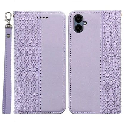 For Samsung Galaxy A06 Wallet Phone Case Strong Magnetic Checkered Pattern Imprint Leather Flip Cover