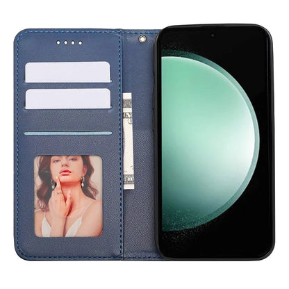 For Samsung Galaxy S24 FE Wallet Phone Case Strong Magnetic Checkered Pattern Imprint Leather Flip Cover