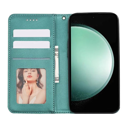 For Samsung Galaxy S24 FE Wallet Phone Case Strong Magnetic Checkered Pattern Imprint Leather Flip Cover