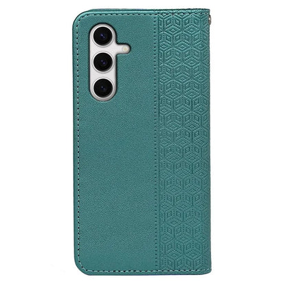 For Samsung Galaxy S24 FE Wallet Phone Case Strong Magnetic Checkered Pattern Imprint Leather Flip Cover