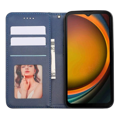 For Samsung Galaxy Xcover7 Wallet Phone Case Strong Magnetic Checkered Pattern Imprint Leather Flip Cover