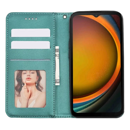 For Samsung Galaxy Xcover7 Wallet Phone Case Strong Magnetic Checkered Pattern Imprint Leather Flip Cover