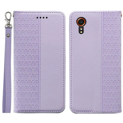 For Samsung Galaxy Xcover7 Wallet Phone Case Strong Magnetic Checkered Pattern Imprint Leather Flip Cover