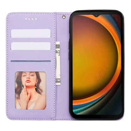 For Samsung Galaxy Xcover7 Wallet Phone Case Strong Magnetic Checkered Pattern Imprint Leather Flip Cover