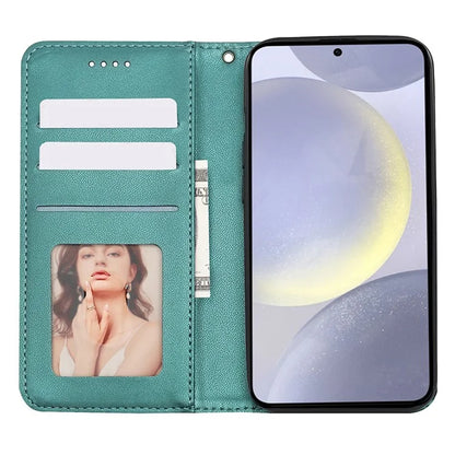 For Samsung Galaxy S24+ Wallet Phone Case Strong Magnetic Checkered Pattern Imprint Leather Flip Cover
