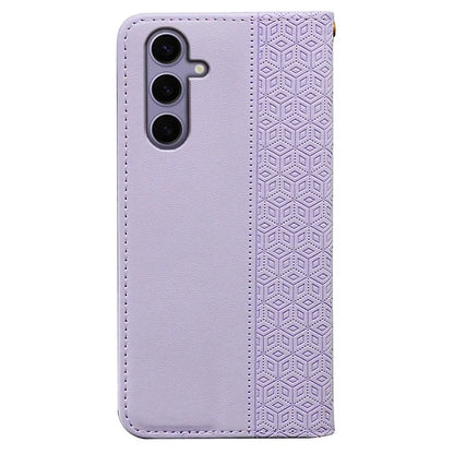 For Samsung Galaxy S24+ Wallet Phone Case Strong Magnetic Checkered Pattern Imprint Leather Flip Cover
