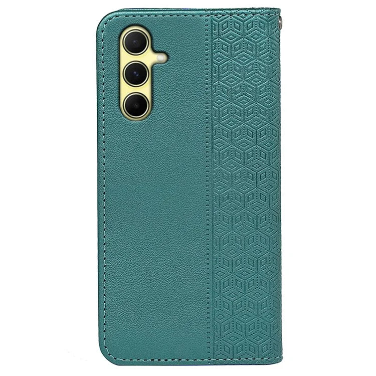 For Samsung Galaxy S24 Wallet Phone Case Strong Magnetic Checkered Pattern Imprint Leather Flip Cover