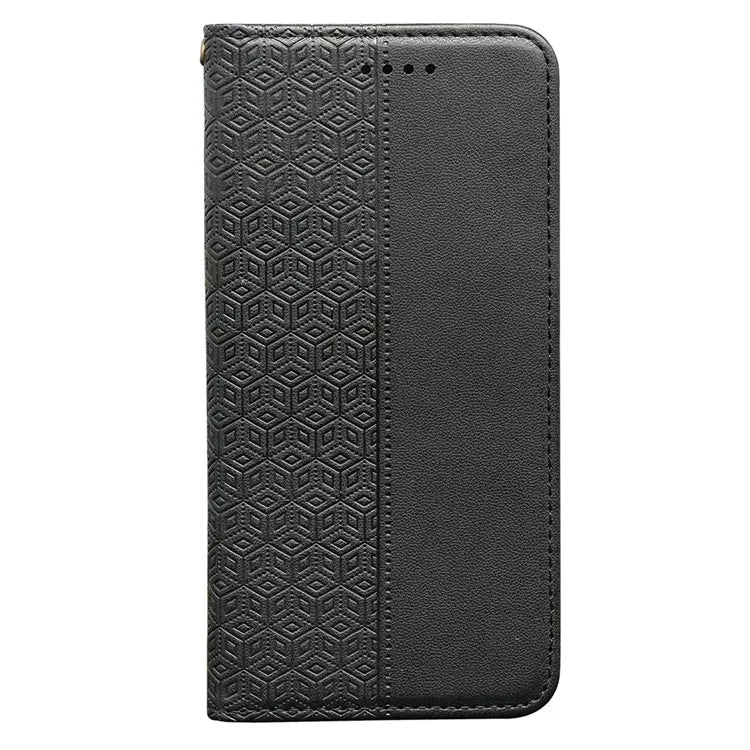 For Samsung Galaxy A55 5G Wallet Phone Case Strong Magnetic Checkered Pattern Imprint Leather Flip Cover