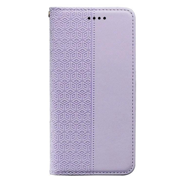 For Samsung Galaxy A55 5G Wallet Phone Case Strong Magnetic Checkered Pattern Imprint Leather Flip Cover