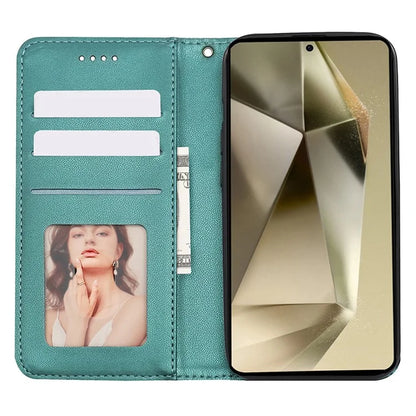 For Samsung Galaxy S24 Ultra Wallet Phone Case Strong Magnetic Checkered Pattern Imprint Leather Flip Cover