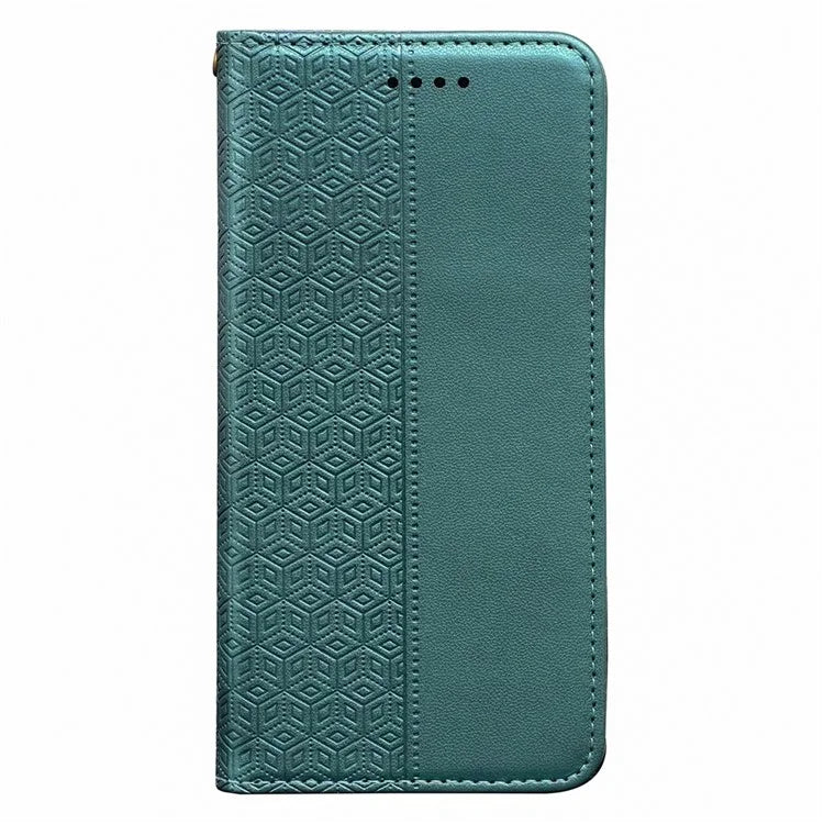 For Samsung Galaxy S24 Ultra Wallet Phone Case Strong Magnetic Checkered Pattern Imprint Leather Flip Cover