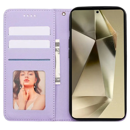 For Samsung Galaxy S24 Ultra Wallet Phone Case Strong Magnetic Checkered Pattern Imprint Leather Flip Cover