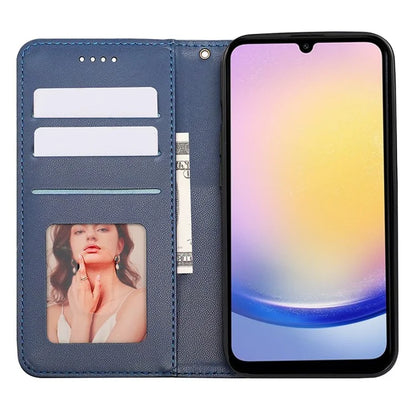 For Samsung Galaxy A15 4G / 5G Wallet Phone Case Strong Magnetic Checkered Pattern Imprint Leather Flip Cover