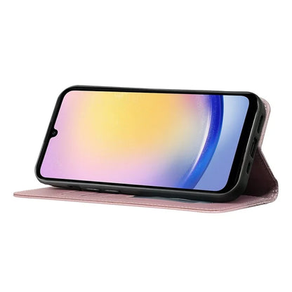 For Samsung Galaxy A15 4G / 5G Wallet Phone Case Strong Magnetic Checkered Pattern Imprint Leather Flip Cover