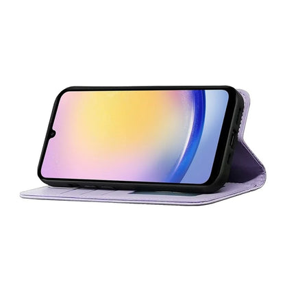 For Samsung Galaxy A15 4G / 5G Wallet Phone Case Strong Magnetic Checkered Pattern Imprint Leather Flip Cover
