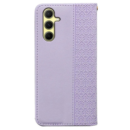For Samsung Galaxy A15 4G / 5G Wallet Phone Case Strong Magnetic Checkered Pattern Imprint Leather Flip Cover