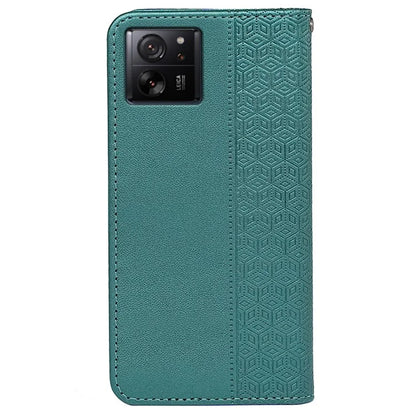 For Xiaomi 14T Wallet Phone Case Strong Magnetic Checkered Pattern Imprint Leather Flip Cover