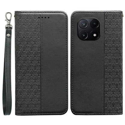 For Xiaomi Poco X6 Pro 5G / Redmi K70E 5G Wallet Phone Case Strong Magnetic Checkered Pattern Imprint Leather Flip Cover