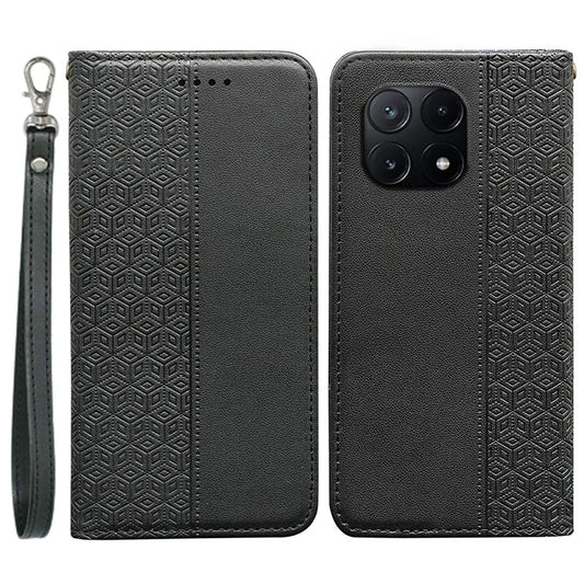 For Xiaomi Poco X6 Pro 5G / Redmi K70E 5G Wallet Phone Case Strong Magnetic Checkered Pattern Imprint Leather Flip Cover