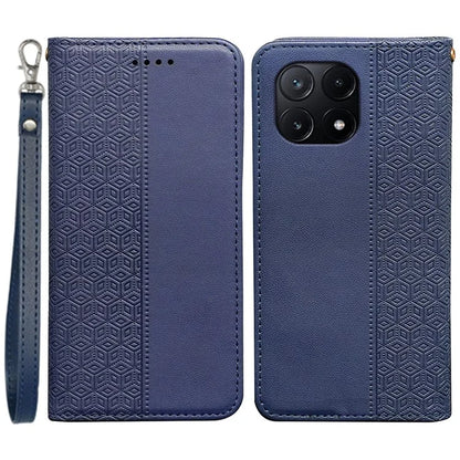 For Xiaomi Poco X6 Pro 5G / Redmi K70E 5G Wallet Phone Case Strong Magnetic Checkered Pattern Imprint Leather Flip Cover