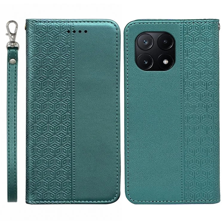 For Xiaomi Poco X6 Pro 5G / Redmi K70E 5G Wallet Phone Case Strong Magnetic Checkered Pattern Imprint Leather Flip Cover
