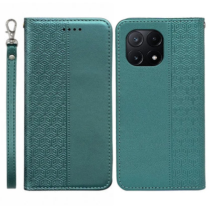For Xiaomi Poco X6 Pro 5G / Redmi K70E 5G Wallet Phone Case Strong Magnetic Checkered Pattern Imprint Leather Flip Cover