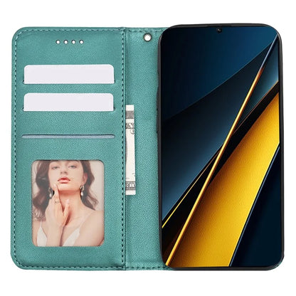 For Xiaomi Poco X6 Pro 5G / Redmi K70E 5G Wallet Phone Case Strong Magnetic Checkered Pattern Imprint Leather Flip Cover