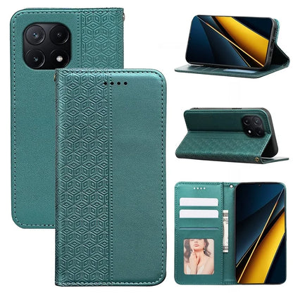 For Xiaomi Poco X6 Pro 5G / Redmi K70E 5G Wallet Phone Case Strong Magnetic Checkered Pattern Imprint Leather Flip Cover