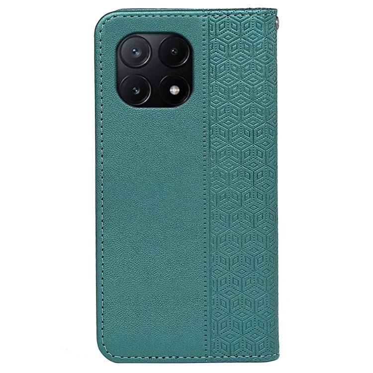 For Xiaomi Poco X6 Pro 5G / Redmi K70E 5G Wallet Phone Case Strong Magnetic Checkered Pattern Imprint Leather Flip Cover