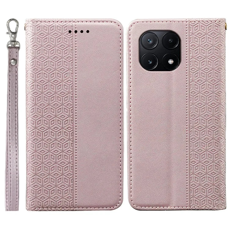 For Xiaomi Poco X6 Pro 5G / Redmi K70E 5G Wallet Phone Case Strong Magnetic Checkered Pattern Imprint Leather Flip Cover