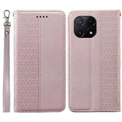 For Xiaomi Poco X6 Pro 5G / Redmi K70E 5G Wallet Phone Case Strong Magnetic Checkered Pattern Imprint Leather Flip Cover