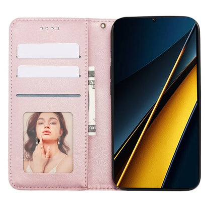 For Xiaomi Poco X6 Pro 5G / Redmi K70E 5G Wallet Phone Case Strong Magnetic Checkered Pattern Imprint Leather Flip Cover