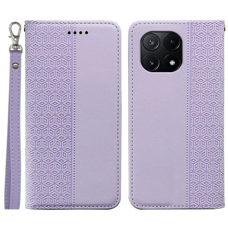 For Xiaomi Poco X6 Pro 5G / Redmi K70E 5G Wallet Phone Case Strong Magnetic Checkered Pattern Imprint Leather Flip Cover