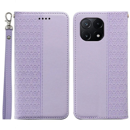 For Xiaomi Poco X6 Pro 5G / Redmi K70E 5G Wallet Phone Case Strong Magnetic Checkered Pattern Imprint Leather Flip Cover