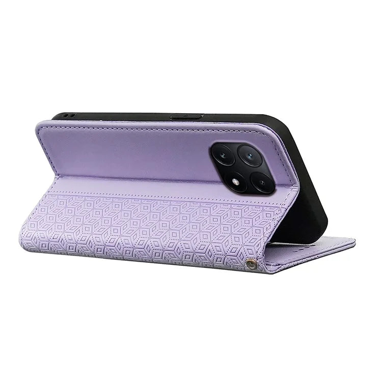 For Xiaomi Poco X6 Pro 5G / Redmi K70E 5G Wallet Phone Case Strong Magnetic Checkered Pattern Imprint Leather Flip Cover