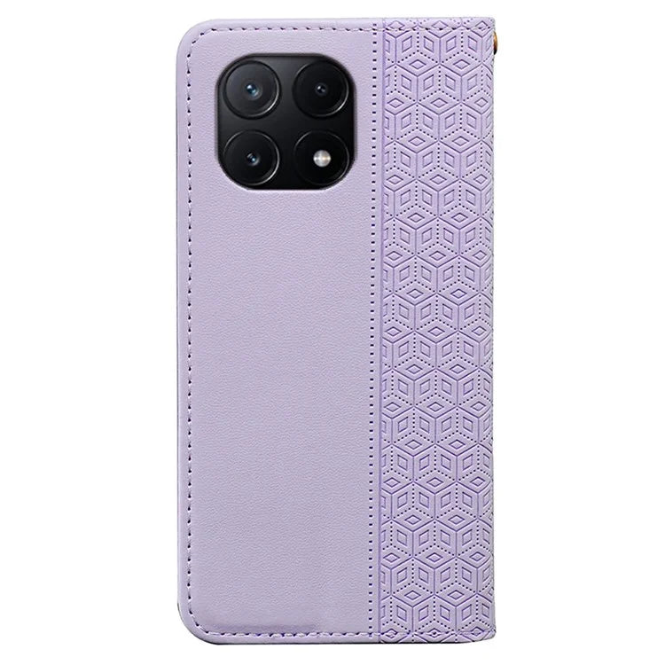 For Xiaomi Poco X6 Pro 5G / Redmi K70E 5G Wallet Phone Case Strong Magnetic Checkered Pattern Imprint Leather Flip Cover