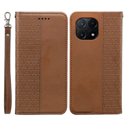 For Xiaomi Poco X6 Pro 5G / Redmi K70E 5G Wallet Phone Case Strong Magnetic Checkered Pattern Imprint Leather Flip Cover
