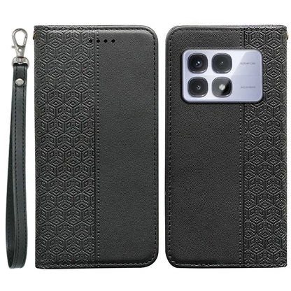 For Xiaomi Redmi K70 Ultra Wallet Phone Case Strong Magnetic Checkered Pattern Imprint Leather Flip Cover