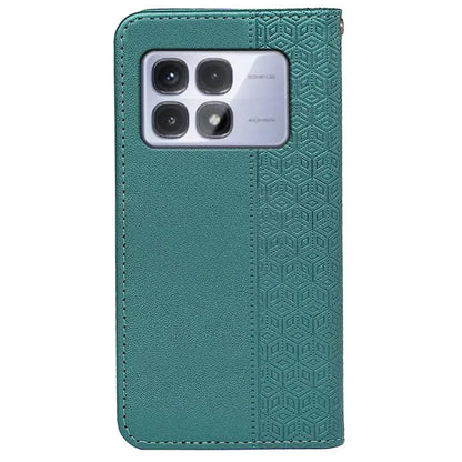 For Xiaomi Redmi K70 Ultra Wallet Phone Case Strong Magnetic Checkered Pattern Imprint Leather Flip Cover