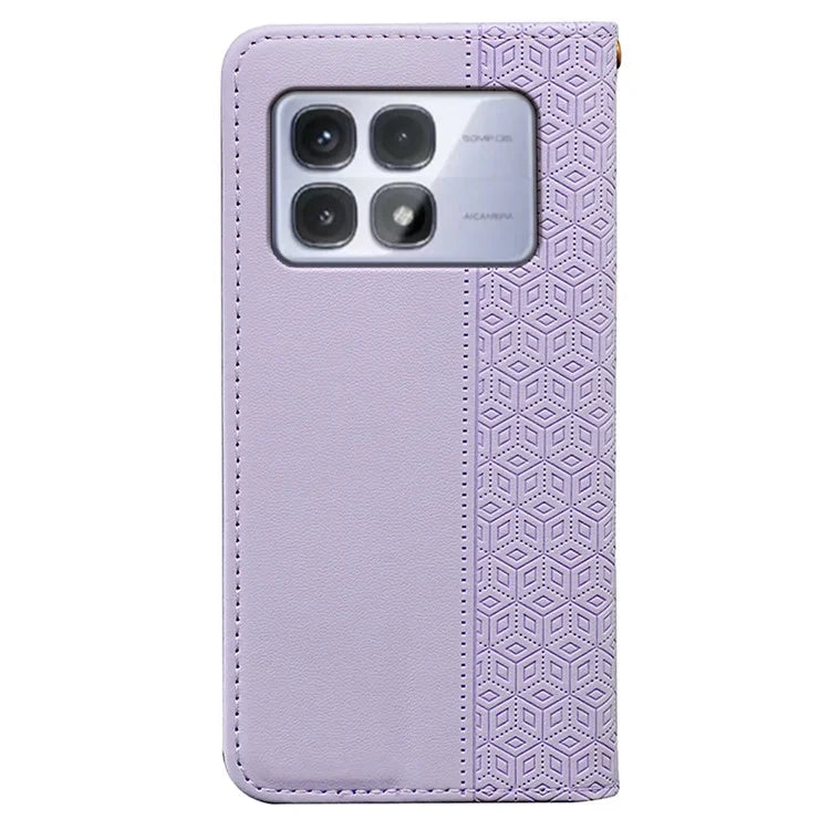 For Xiaomi Redmi K70 Ultra Wallet Phone Case Strong Magnetic Checkered Pattern Imprint Leather Flip Cover