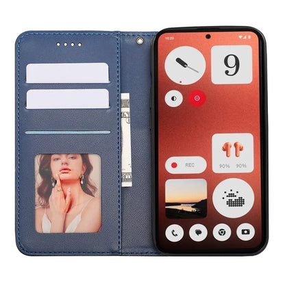 For Nothing CMF Phone 1 Wallet Phone Case Strong Magnetic Checkered Pattern Imprint Leather Flip Cover