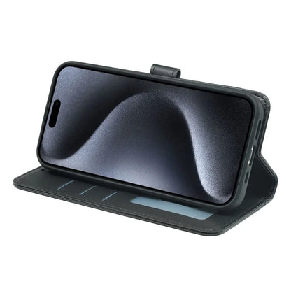 For iPhone 16 Pro Wallet Case Magnetic Snap Leather Phone Cover with Strap