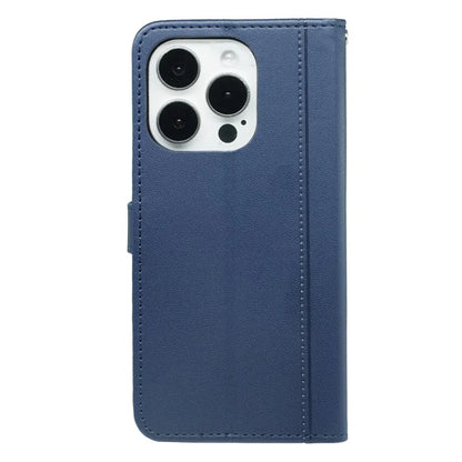 For iPhone 16 Pro Wallet Case Magnetic Snap Leather Phone Cover with Strap