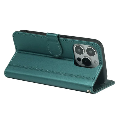 For iPhone 16 Pro Wallet Case Magnetic Snap Leather Phone Cover with Strap