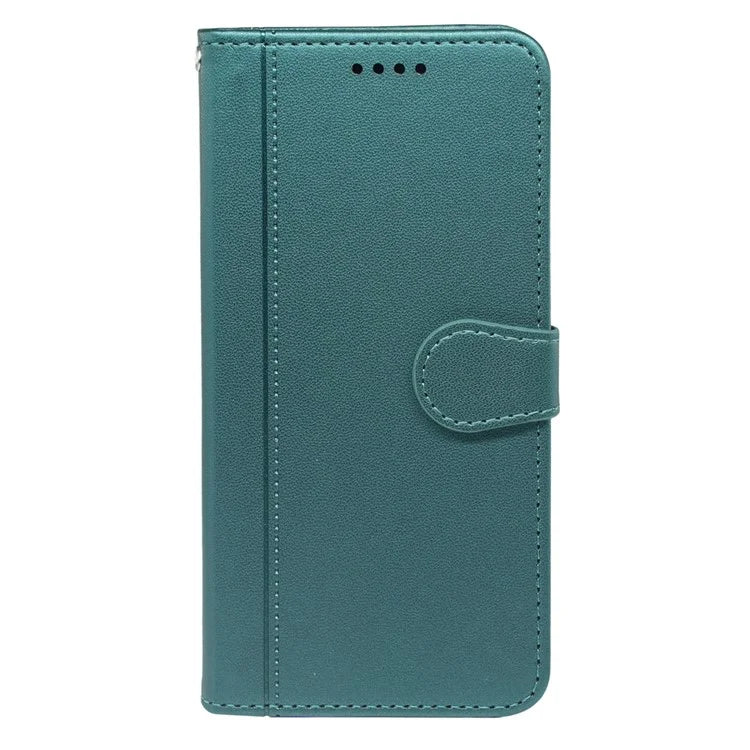 For iPhone 16 Pro Wallet Case Magnetic Snap Leather Phone Cover with Strap