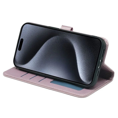 For iPhone 16 Pro Wallet Case Magnetic Snap Leather Phone Cover with Strap